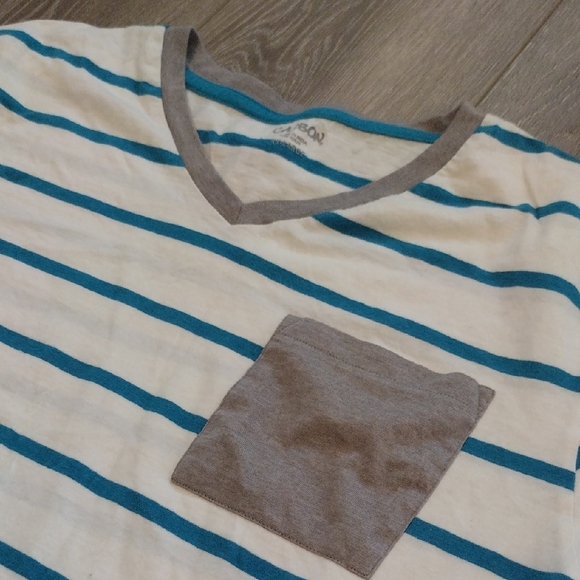 Carbon Teal and Gray V-Neck Tee - Picture 3 of 10